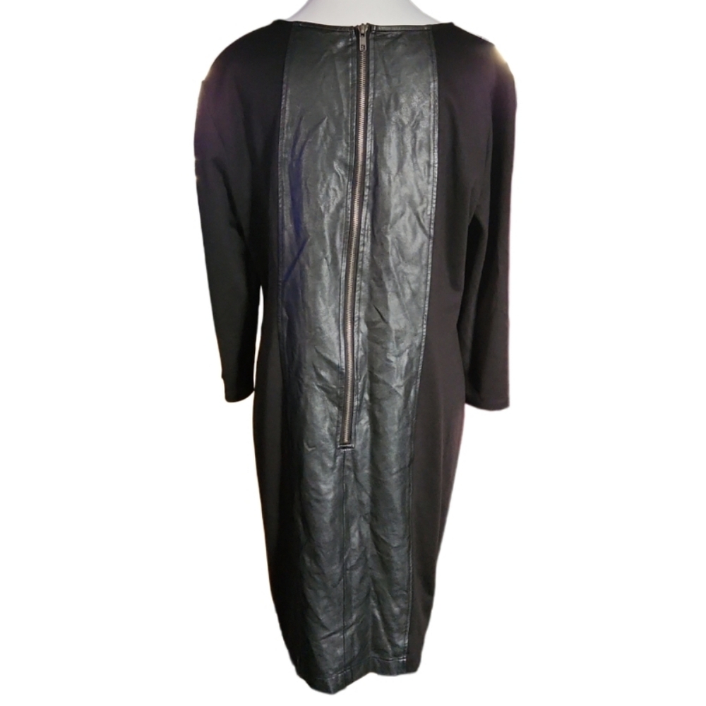 New York & Company Stretch Faux Leather Dress Black with back zipper Size: XL - Picture 3 of 7